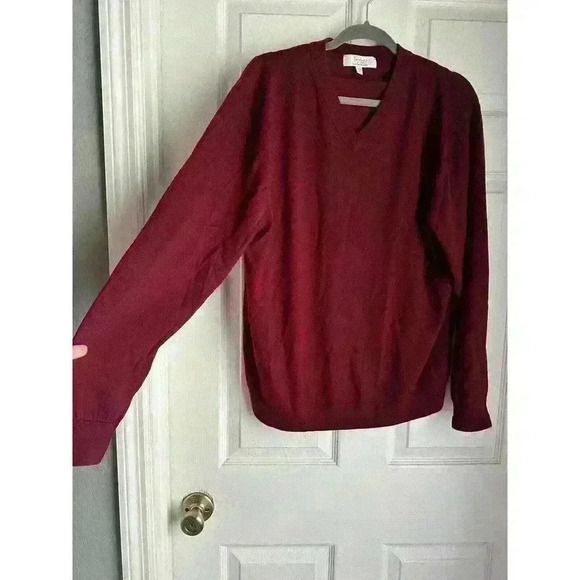 Turnbury Sweater Men's Extra Fine Merino Wool V Neck Long Sleeve Pullover L - Picture 3 of 6